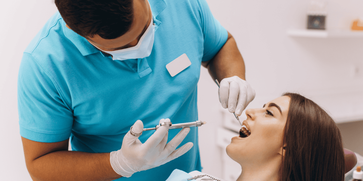 Patient receiving dental sedative
